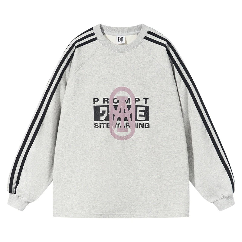 BLIND NO PLAN Sports Contrast Stitching Print Sweatshirt