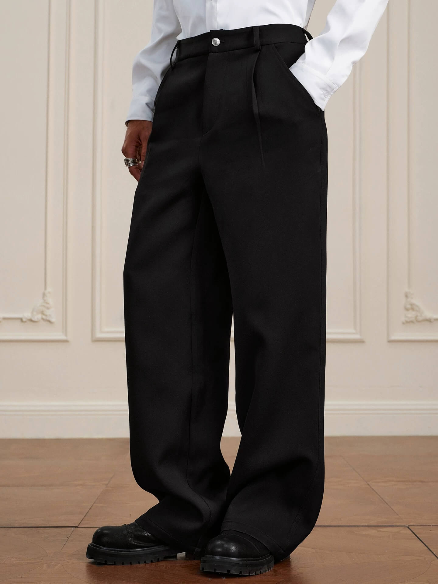 YADcrew Pearl Belt Suit Pants