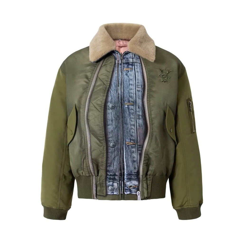 YADcrew Digital Print Reversible MA-1 Down Jacket