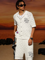 MEDM x STK Patch Embroidery Open Knit Short Sleeve Shirt