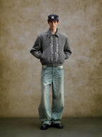 YADcrew Jeweled Rhinestone Whisker Washed Jeans