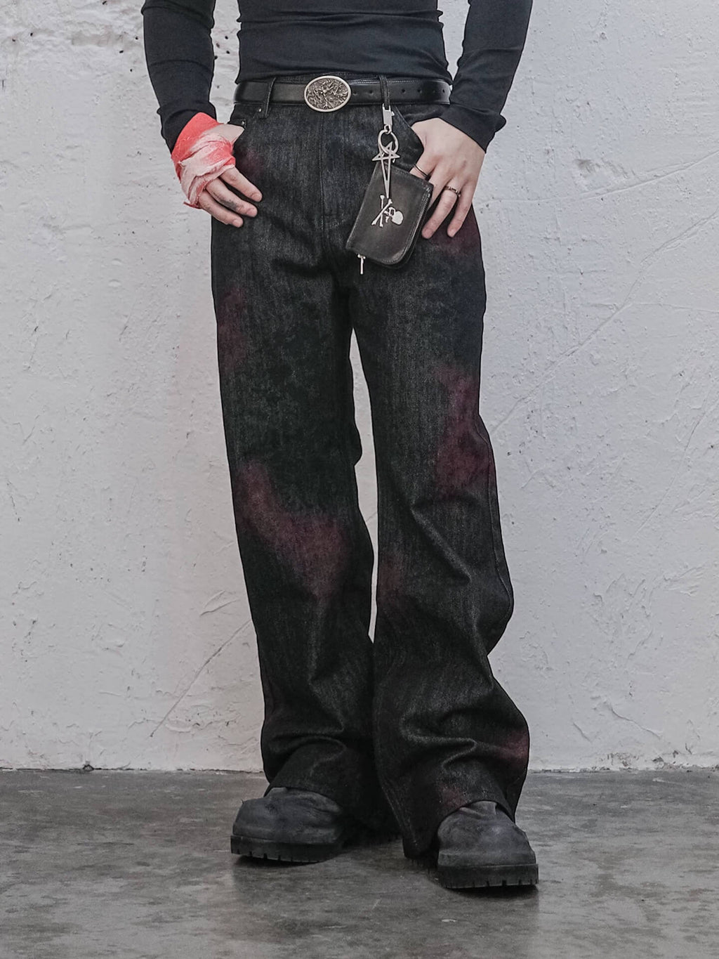 UNDERWATER Studded Denim Flared Jeans