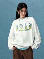 MEDM Blue Sky & Small Grass Embroidered Logo Sweatshirt