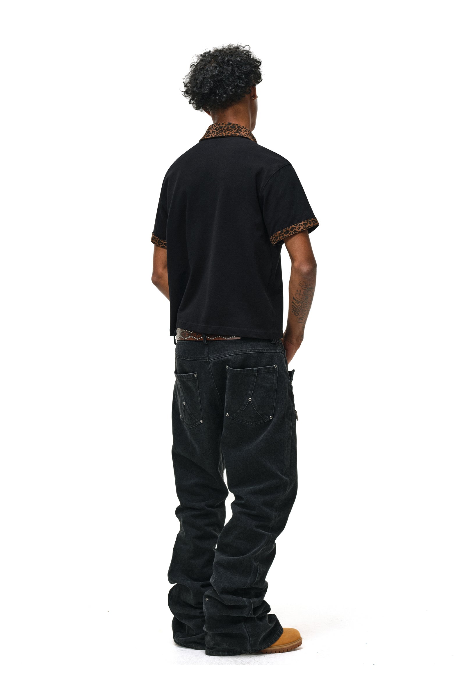 ANTIDOTE Leopard Patchwork Polo
