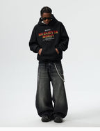 MEDM Flame Rhinestone Embellished Hoodie