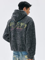 MEDM Gradient Embroidery Sherpa Fleece Hoodie