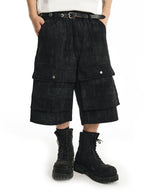 NOVACAM Camouflage & Black Baggy Work Cargo Shorts