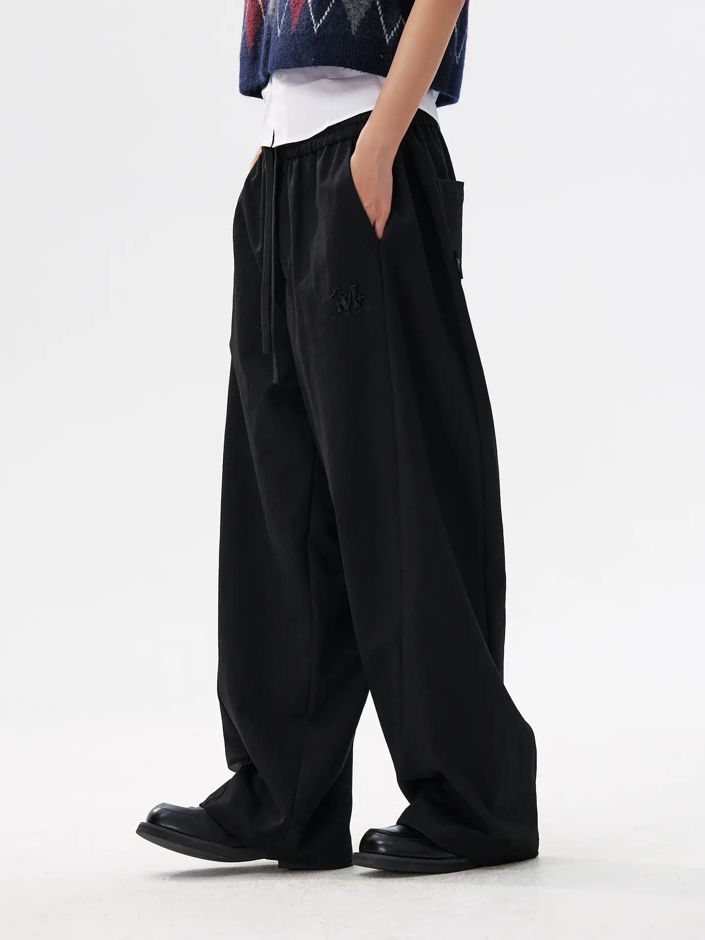 MEDM Deconstructed Patchwork Baggy Track Pants