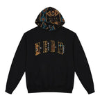 MEDM Patterned Sherpa Hood Patchwork Hoodie