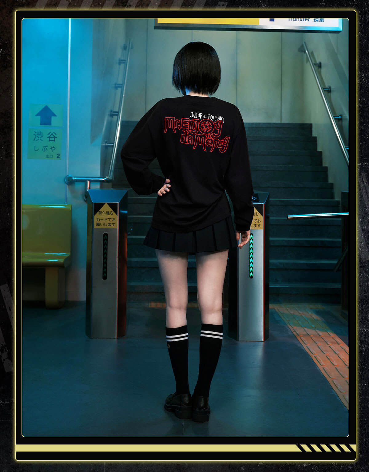 MEDM × Jujutsu Kaisen Big M Logo Character Print Embroidered Long Sleeve Tee