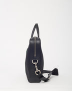 Gucci Black Techno Canvas Web Top Handle Briefcase with Strap