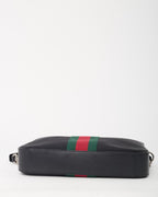 Gucci Black Techno Canvas Web Top Handle Briefcase with Strap