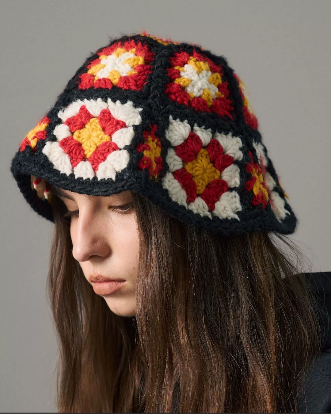 S45 Floral Knit Bucket Hat