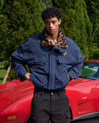 S45 Leopard Fur Lined Nylon Tactical Jacket