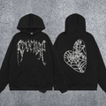 REVENGE Rhinestone Heart Graphic Hoodie
