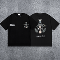 RHUDE Royal Crest Graphic T-Shirt – Black