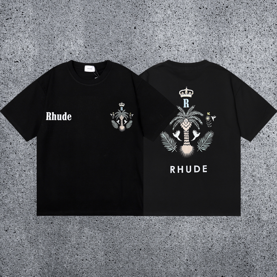 RHUDE Royal Crest Graphic T-Shirt – Black