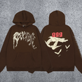 REVENGE 999 Wings Graphic Hoodie – Brown
