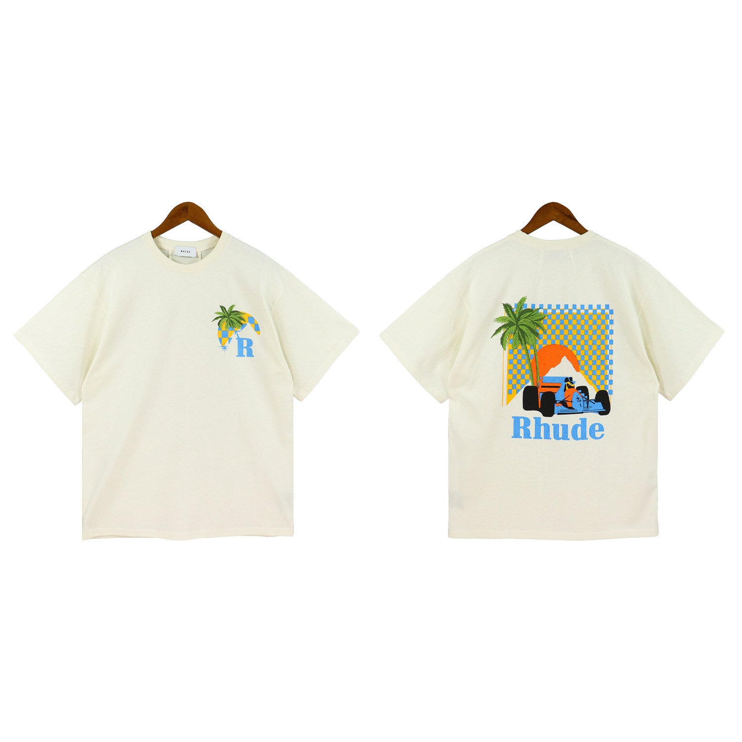 RHUDE Racing Graphic T-Shirt – Cream