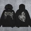 REVENGE Heart Graphic Fleece Hoodie