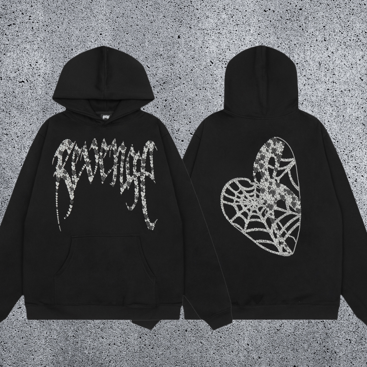 REVENGE Heart Graphic Fleece Hoodie