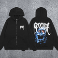REVENGE Skull Graphic Zip Hoodie