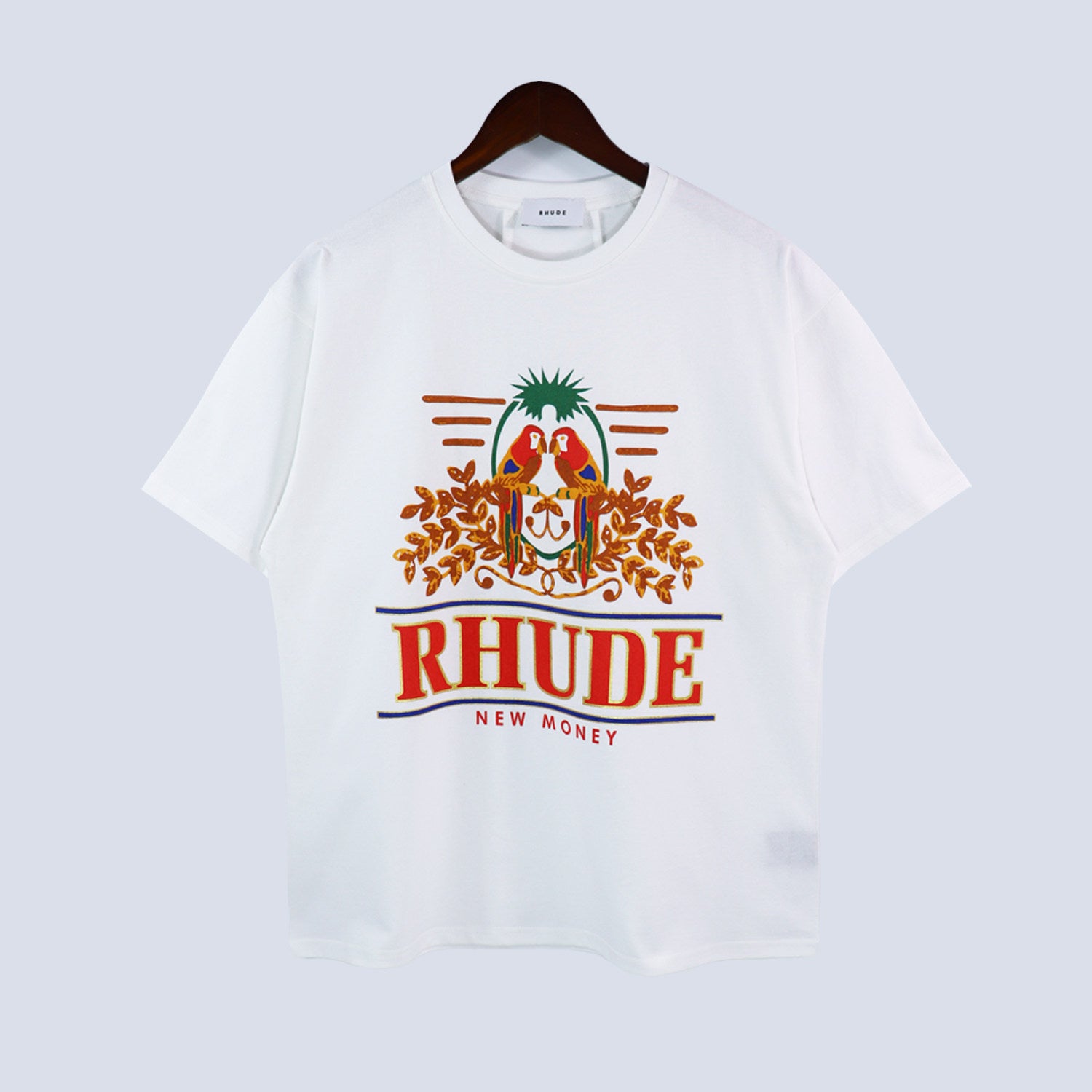 RHUDE New Money Parrot Graphic T-Shirt White