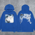 REVENGE Moon Graphic Blue Hoodie