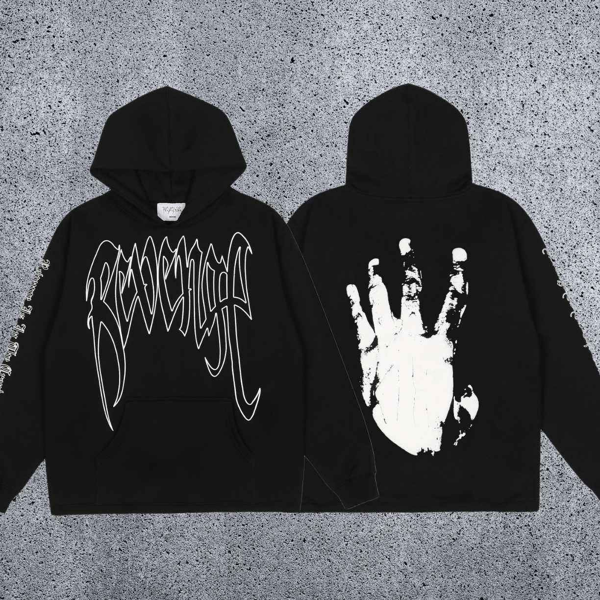 REVENGE Hand Graphic Pullover Hoodie