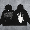 REVENGE Skeleton Hand Graphic Hoodie