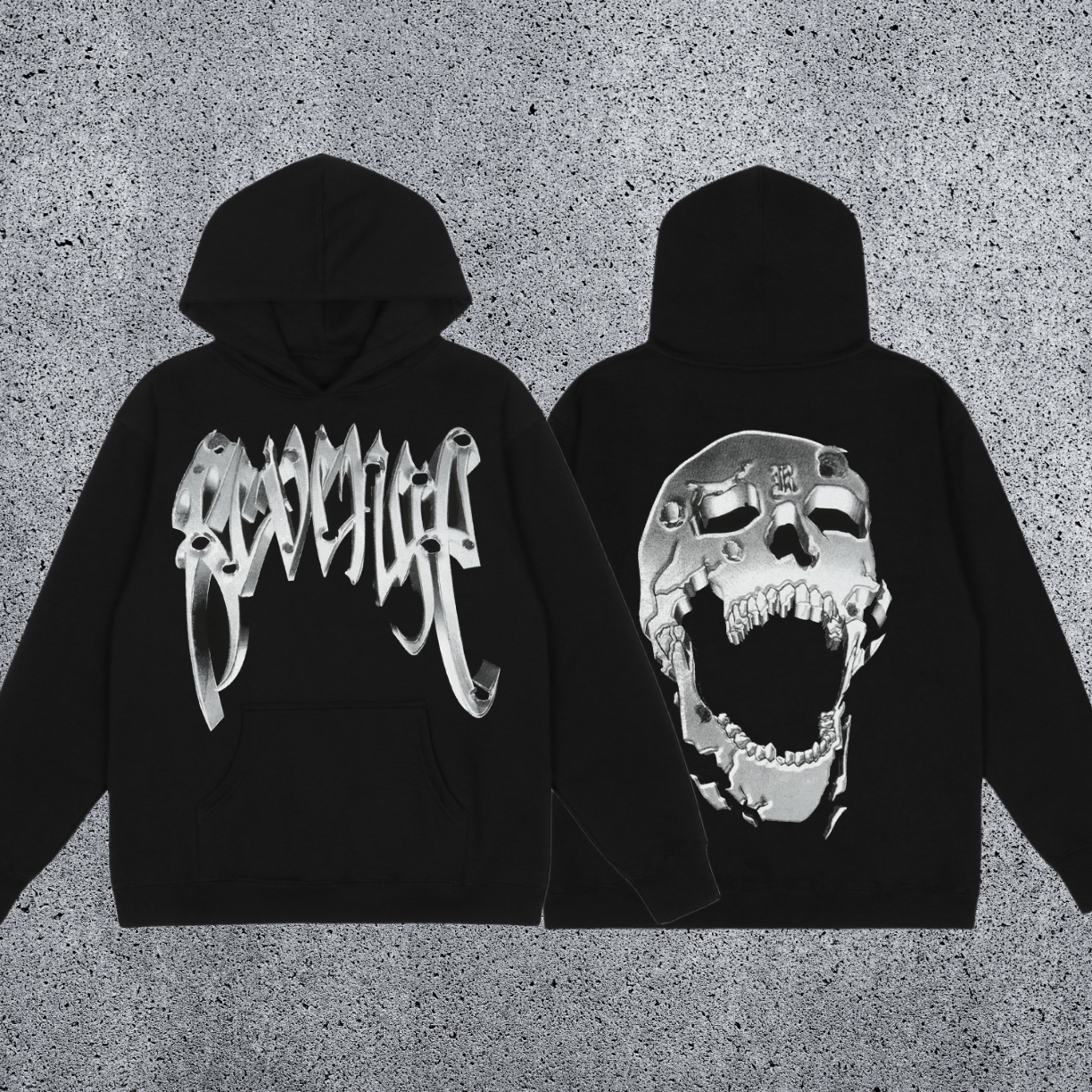 REVENGE Skull Graphic Hoodie