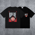 RHUDE Black Red Crest Graphic T-Shirt