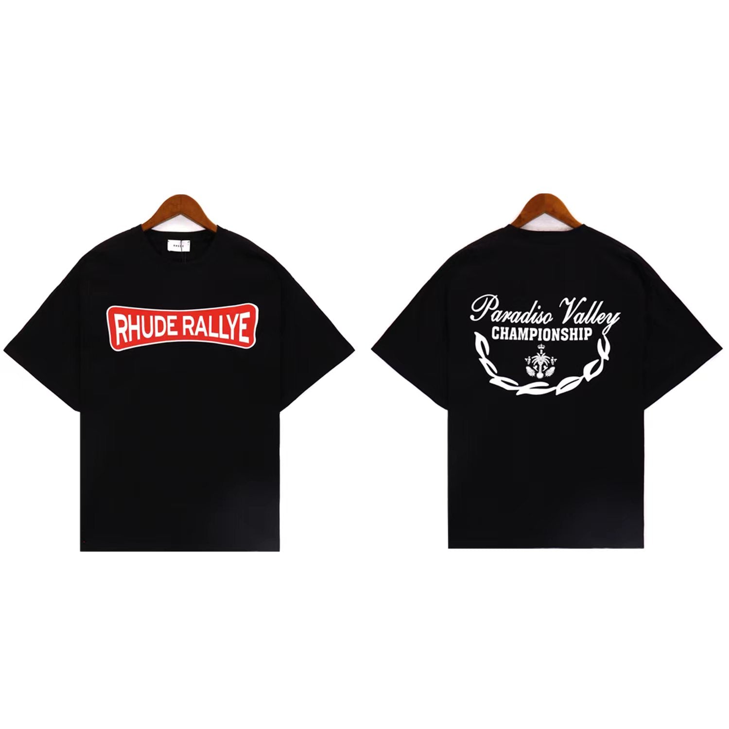 RHUDE Black Rally Graphic T-Shirt