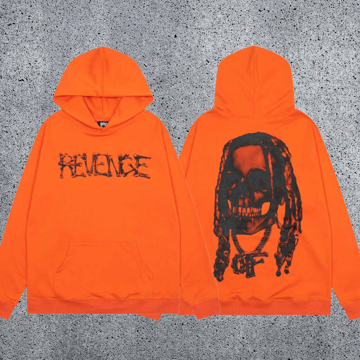 REVENGE Skull Graphic Pullover Hoodie