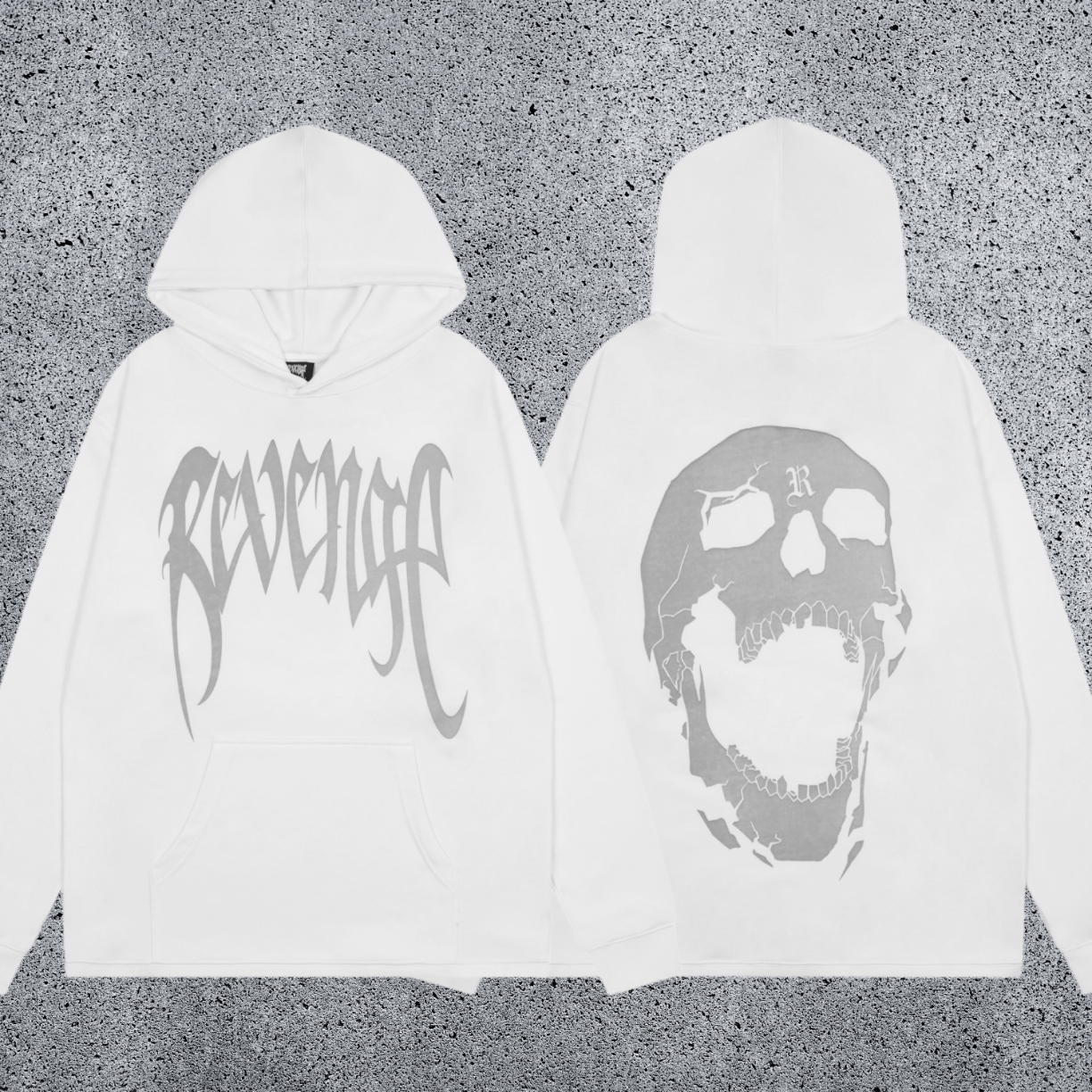 REVENGE Skull Graphic Pullover Hoodie