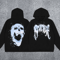 REVENGE Skull Paint Graphic Pullover Hoodie