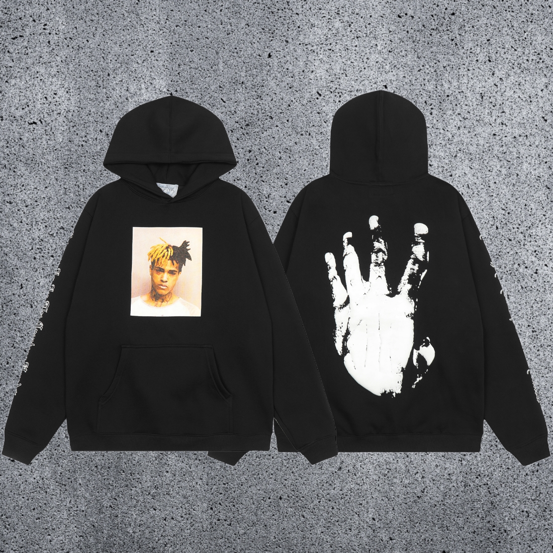 REVENGE Portrait & Hand Graphic Pullover Hoodie