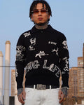 TGFCLUB 2PAC Tattoo Slim Fit Polo Knit Sweater