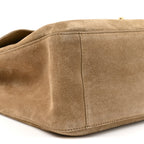 Suede Calfskin Souplissimo Maxi Flap Dark Beige