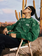 AFGK Wave Pattern Washed Old Sweatshirt