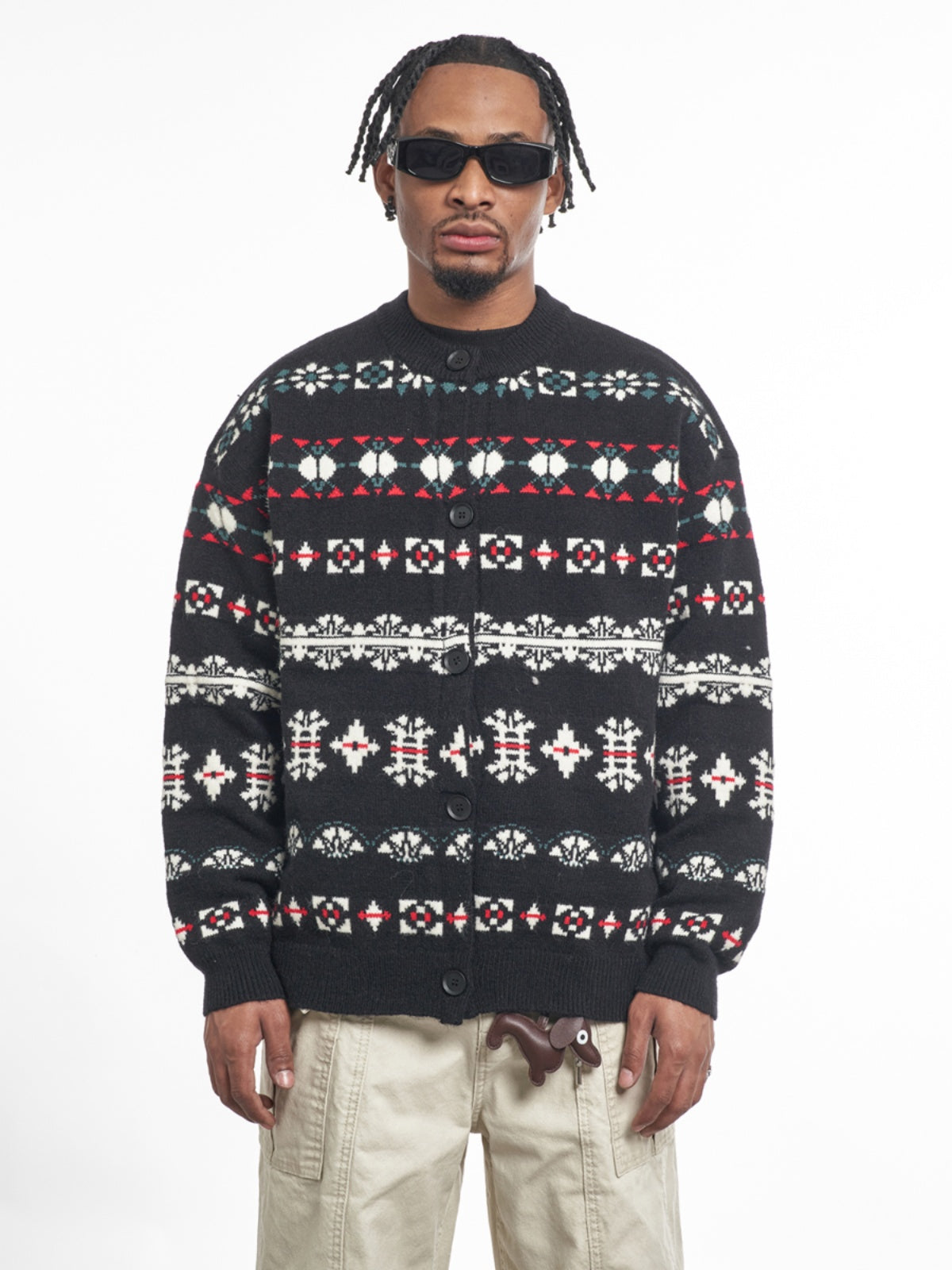 F3F Select Snowflake Button Knit Cardigan
