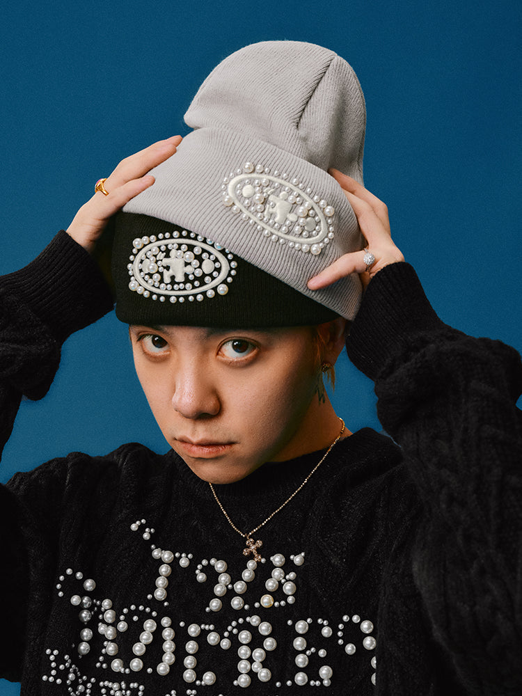 YADcrew Pearl Puzzle Logo Beanie