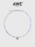 AWE Candy Color Beaded Flower Necklace