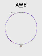 AWE Candy Color Beaded Flower Necklace