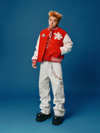 YADcrew Puzzle Snake Pearl Varsity Jacket