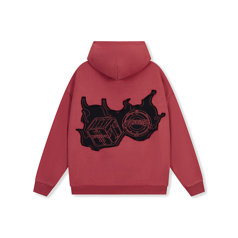 DICETINY x OLD ORDER Flame Dice Patch Hoodie