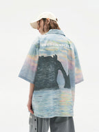 Harsh and Cruel Impressionist Sunset Oil Painting Shirt