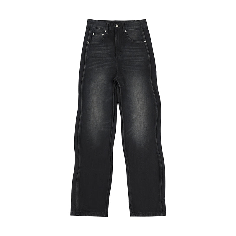 MEDM Basic Paragraph Wide Leg Denim Pants