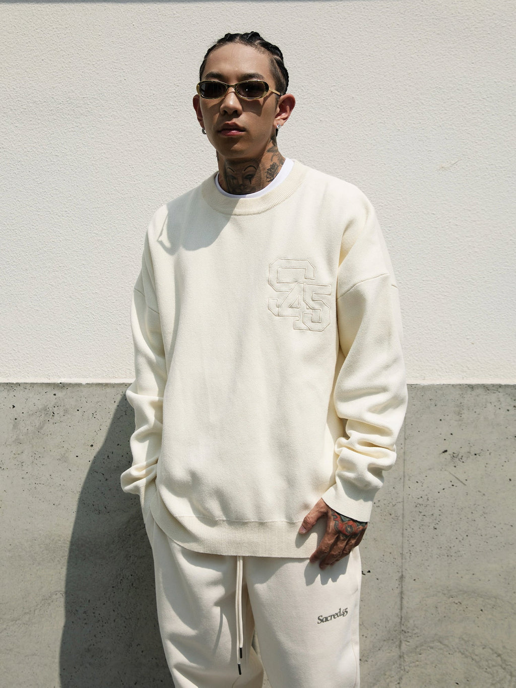 S45 Embroidered Logo Multicolor Knit Sweater