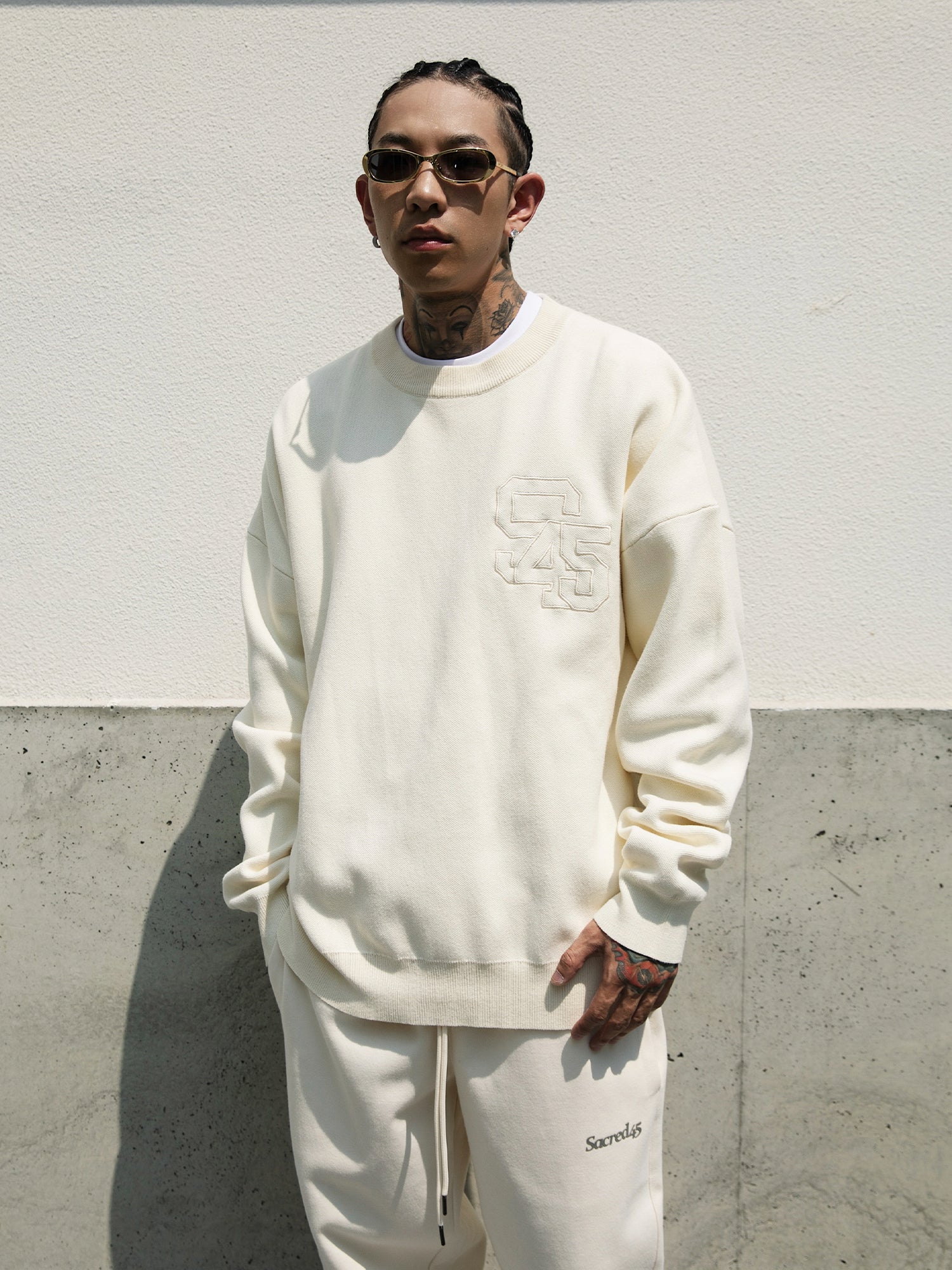 S45 Embroidered Logo Multicolor Knit Sweater